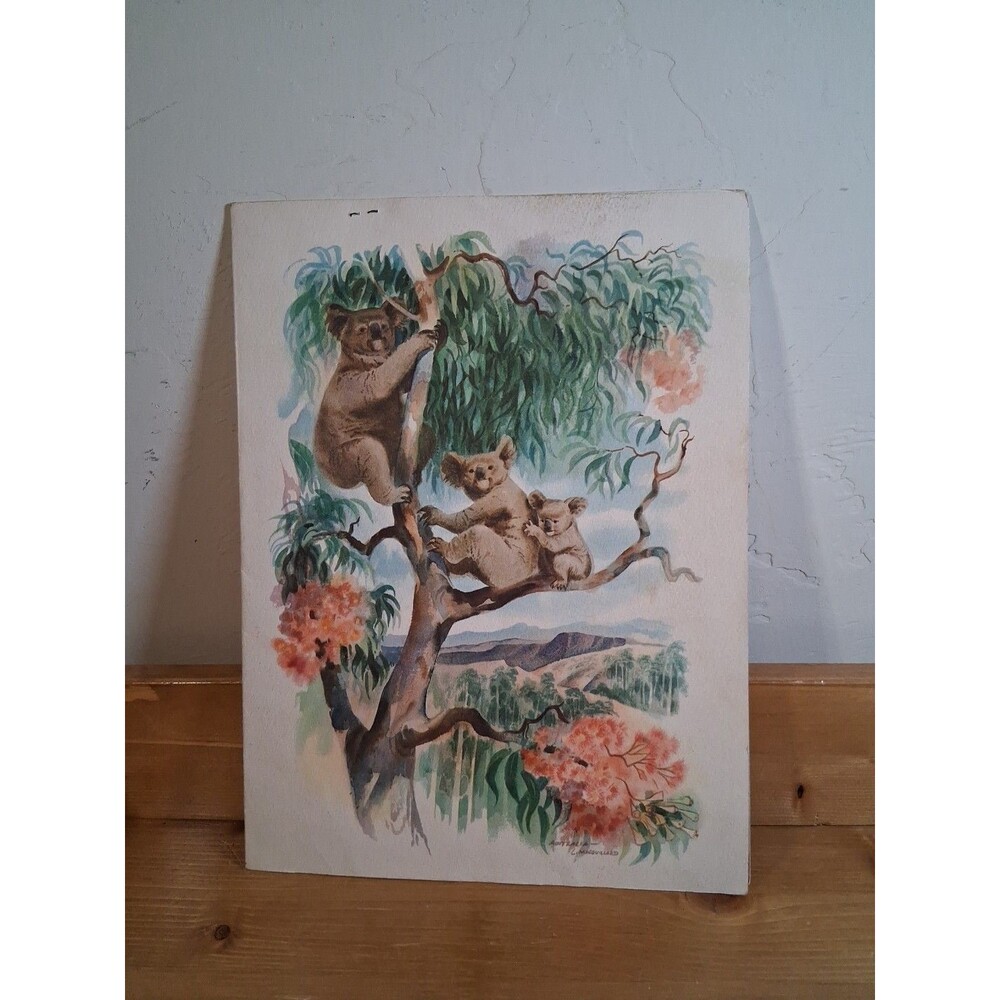 Vtg Cruise Menu 1959 Matson Lines Dinner Australia Koala Cover + Brochure